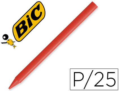 25 lápices de cera Plastidecor unicolor rojo-03